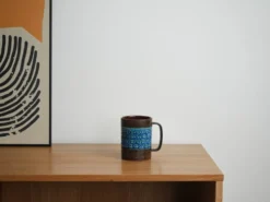 Mug en céramique Trifoglio Blue, design italien, années 1960, designer : Aldo Londi, ma