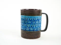 Mug en céramique Trifoglio Blue, design italien, années 1960, designer : Aldo Londi, ma