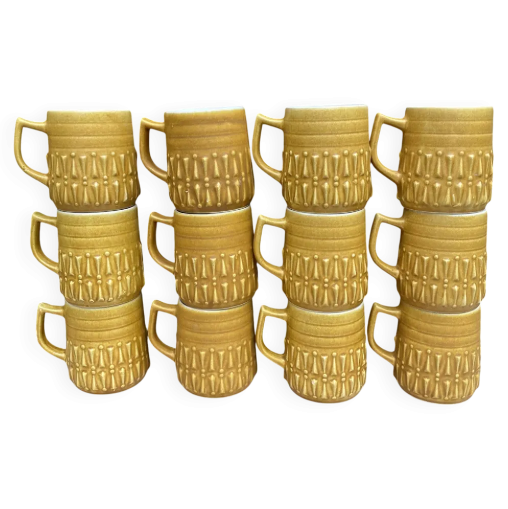 Mugs vintage BP en céramique années 70