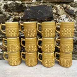 Mugs vintage BP en céramique années 70