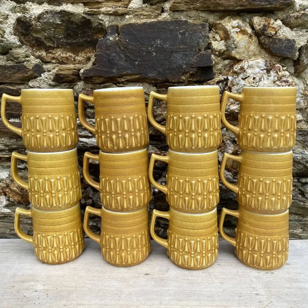 Mugs vintage BP en céramique années 70