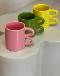 Mug tasse céramique anse vague