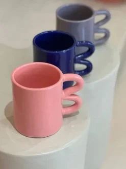 Mug tasse céramique anse vague