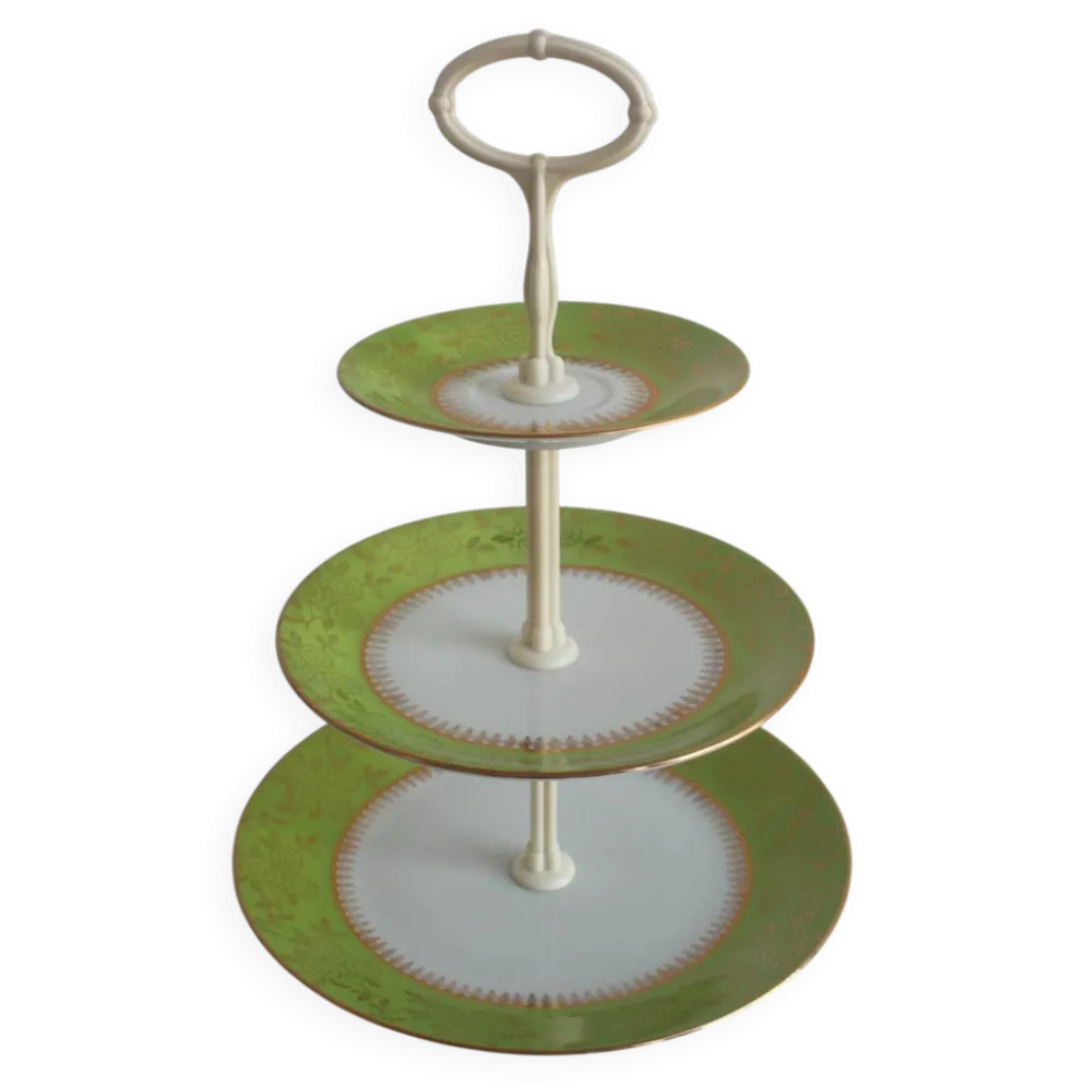 Multi-tiered porcelain tray, Stará Role porcelain, Czechoslovakia, 1950s.