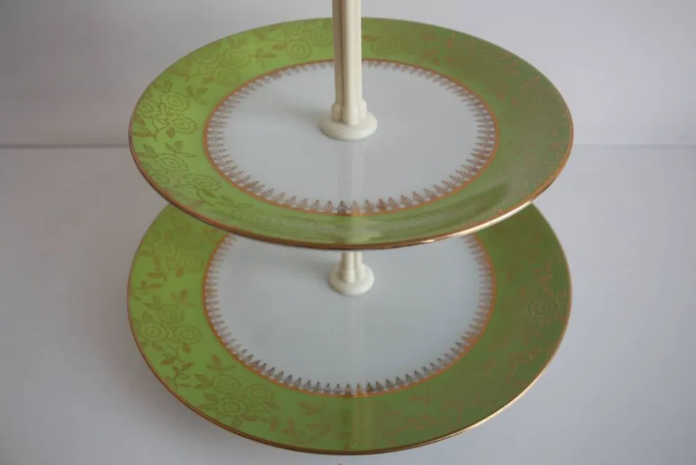 Multi-tiered porcelain tray, Stará Role porcelain, Czechoslovakia, 1950s.