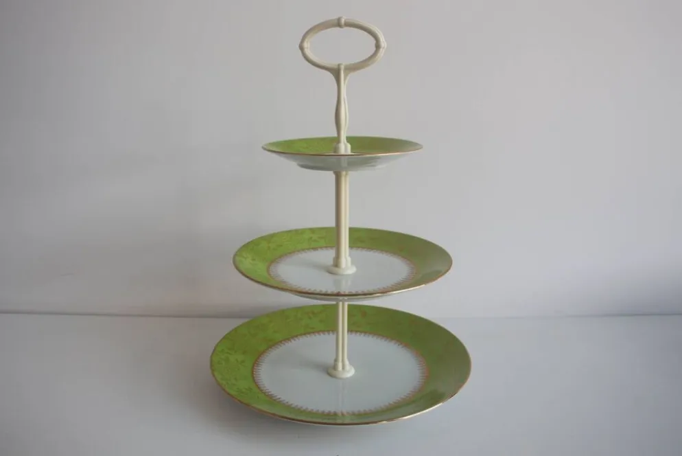 Multi-tiered porcelain tray, Stará Role porcelain, Czechoslovakia, 1950s.