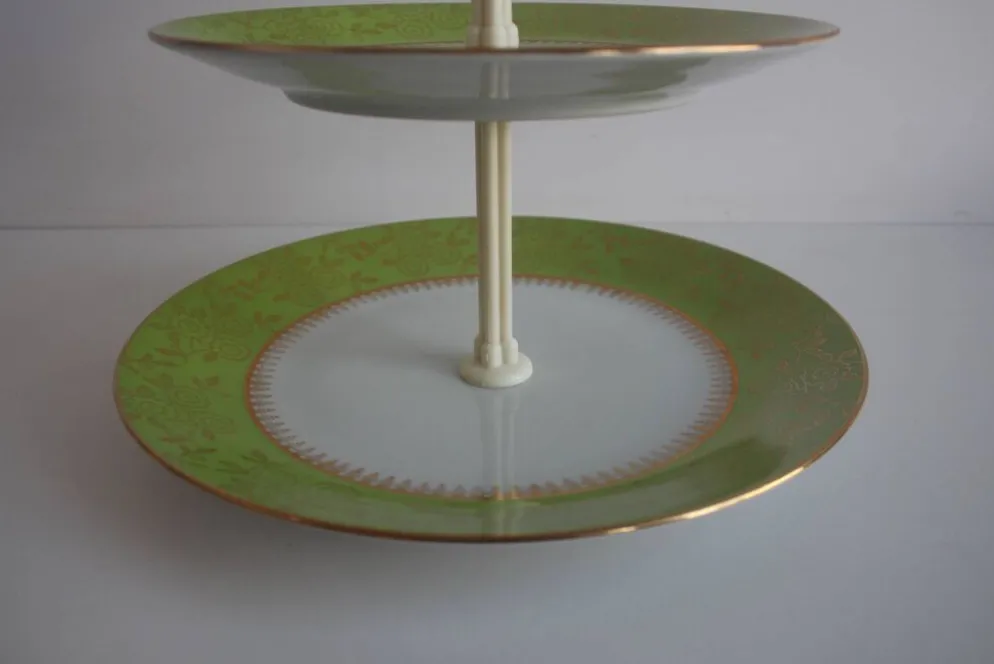 Multi-tiered porcelain tray, Stará Role porcelain, Czechoslovakia, 1950s.