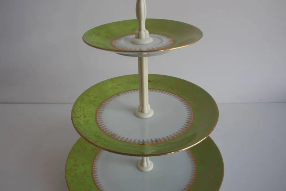 Multi-tiered porcelain tray, Stará Role porcelain, Czechoslovakia, 1950s.