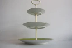 Multi-tiered porcelain tray, Stará Role porcelain, Czechoslovakia, 1950s.