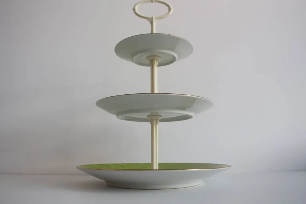Multi-tiered porcelain tray, Stará Role porcelain, Czechoslovakia, 1950s.