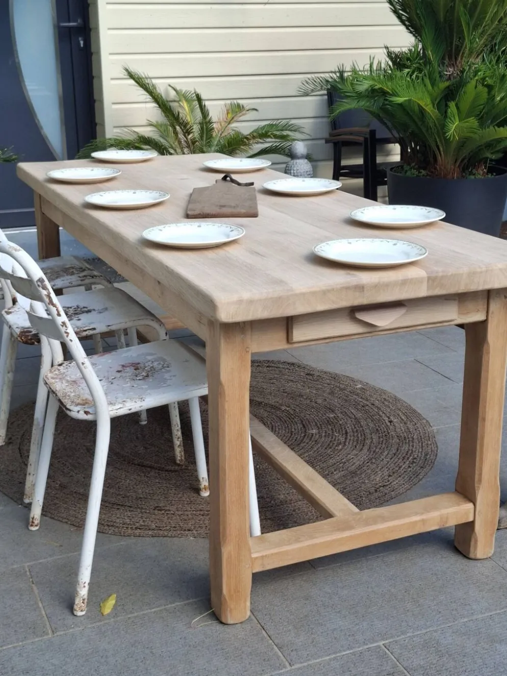 N052 table de ferme rénovée