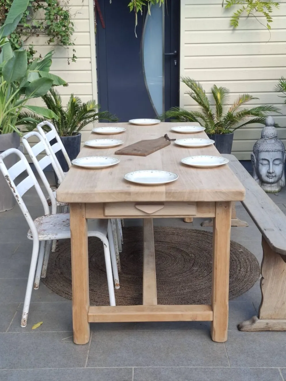 N052 table de ferme rénovée