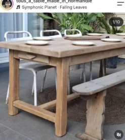 N052 table de ferme rénovée