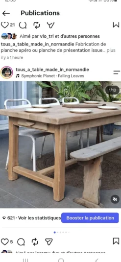 N052 table de ferme rénovée