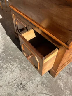 Old wooden baker's chest with storage drawers