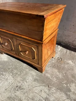 Old wooden baker's chest with storage drawers