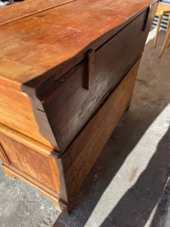 Old wooden baker's chest with storage drawers