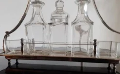 Orfèvre Bouillet bourdelle / Service à condiments en métal argenté et verre
