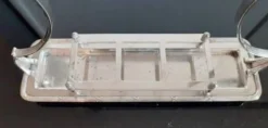 Orfèvre Bouillet bourdelle / Service à condiments en métal argenté et verre