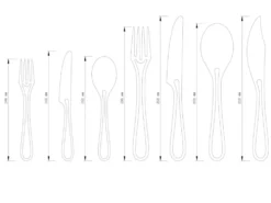 Outline cutlery set 42 pieces flatware set fork knife spoon and small items