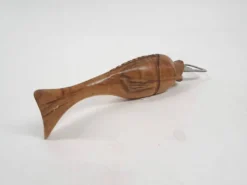 Ouvre-bouteille en bois vintage en forme de poisson, années 1970