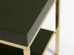 Paire bouts de canapé laque verte laiton Guy Lefevre Maison Jansen 1970