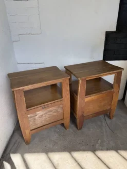 Paire chevets chêne 1950