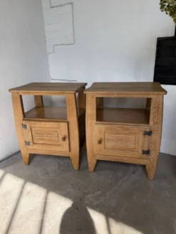 Paire chevets chêne 1950