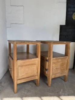 Paire chevets chêne 1950