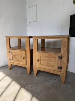 Paire chevets chêne 1950