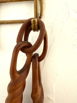 Paire cuillère & fourchette en bois sculpté XXL