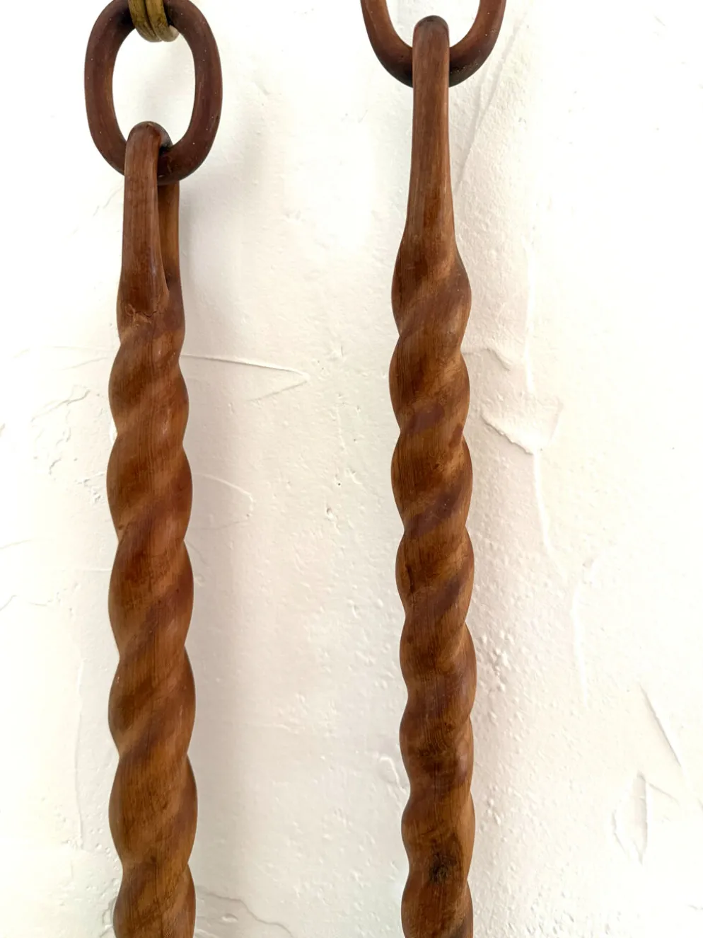 Paire cuillère & fourchette en bois sculpté XXL