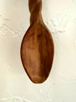 Paire cuillère & fourchette en bois sculpté XXL
