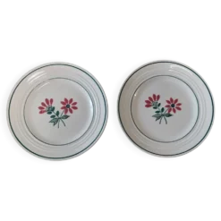 Paire d'assiettes dessert en faïence céranord modèle Gigi