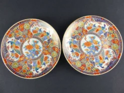 Paire d'assiettes à dessert en porcelaine Taous, Maroc, vintage