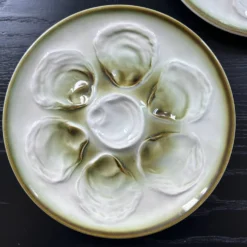 Paire d’assiettes à huîtres St Amand