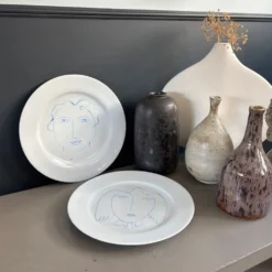 Paire d'assiettes Picasso en porcelaine de Limoges - Ref 1324