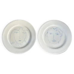 Paire d'assiettes Picasso en porcelaine de Limoges - Ref 1324