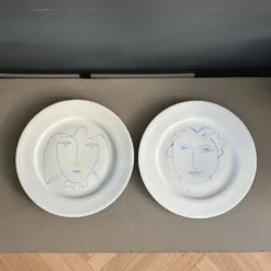Paire d'assiettes Picasso en porcelaine de Limoges - Ref 1324