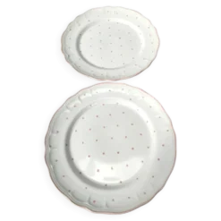 Paire d'assiettes plates vintage Salins les Bains peintes à la main