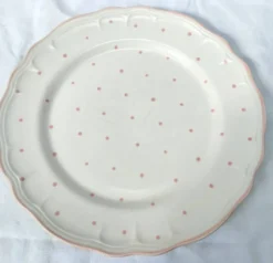Paire d'assiettes plates vintage Salins les Bains peintes à la main