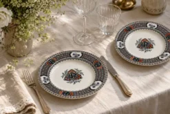 Paire d’assiettes Royal Doulton 20,5 cm faïence anglaise décor Imari XIXeme