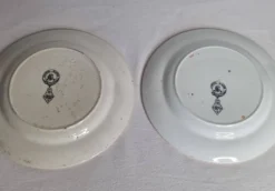 Paire d’assiettes Royal Doulton 20,5 cm faïence anglaise décor Imari XIXeme