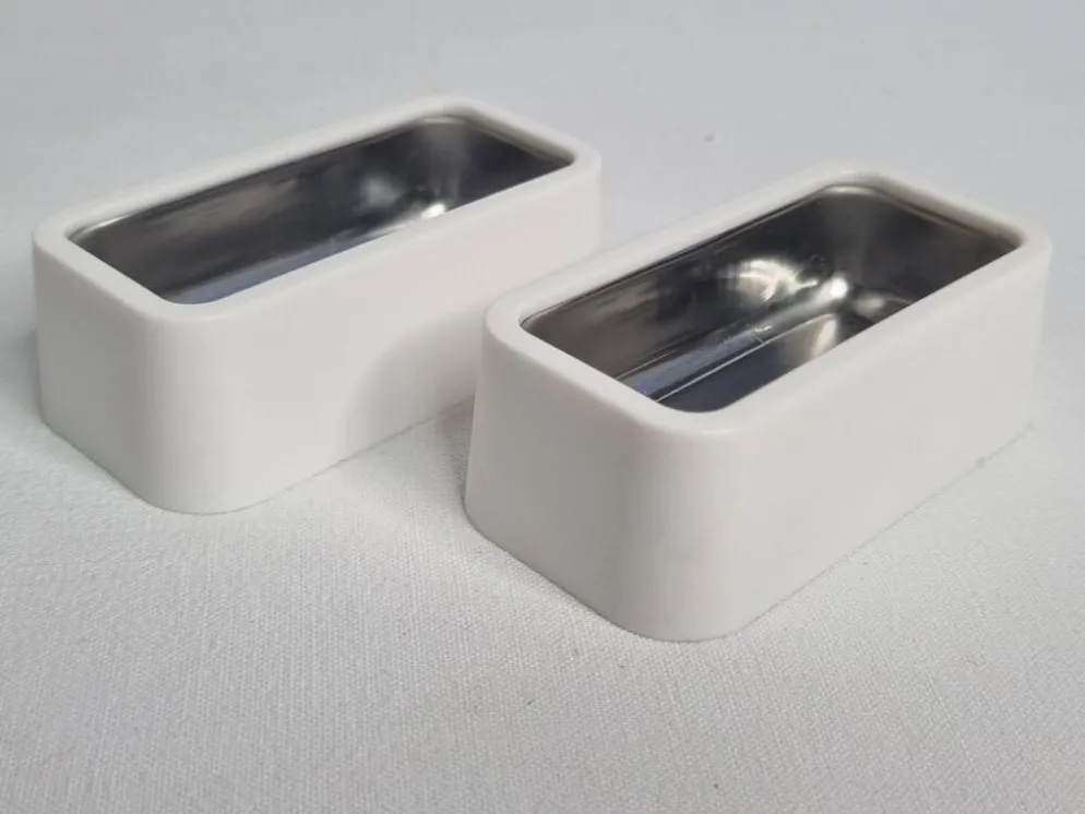Paire de beurriers design Raymond Loewy, édition 1970, 8 cm