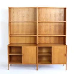 Paire de bibliothèques en teck années 60