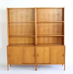 Paire de bibliothèques en teck années 60