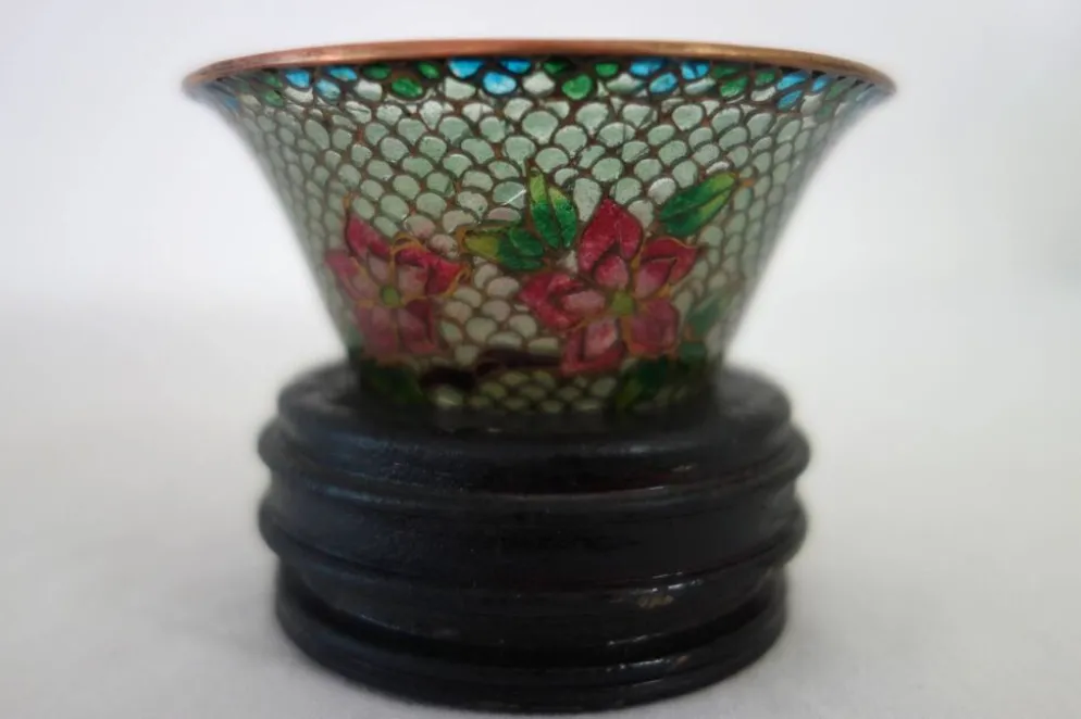 Paire de bols vintage Plique-à-jour émail cloisonné, Chine