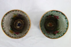Paire de bols vintage Plique-à-jour émail cloisonné, Chine