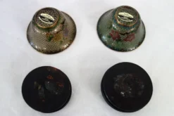 Paire de bols vintage Plique-à-jour émail cloisonné, Chine