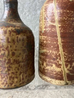 Paire de bouteilles en ceramique Alain rech, vintage 60/70